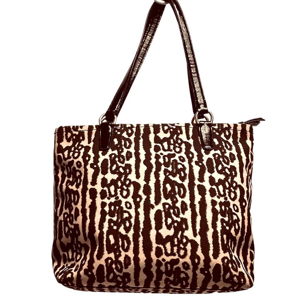 COACH EUC Nylon “Ocelot” Print Shoulder Bag Tote #E1405-F31901 - Picture 3 of 9